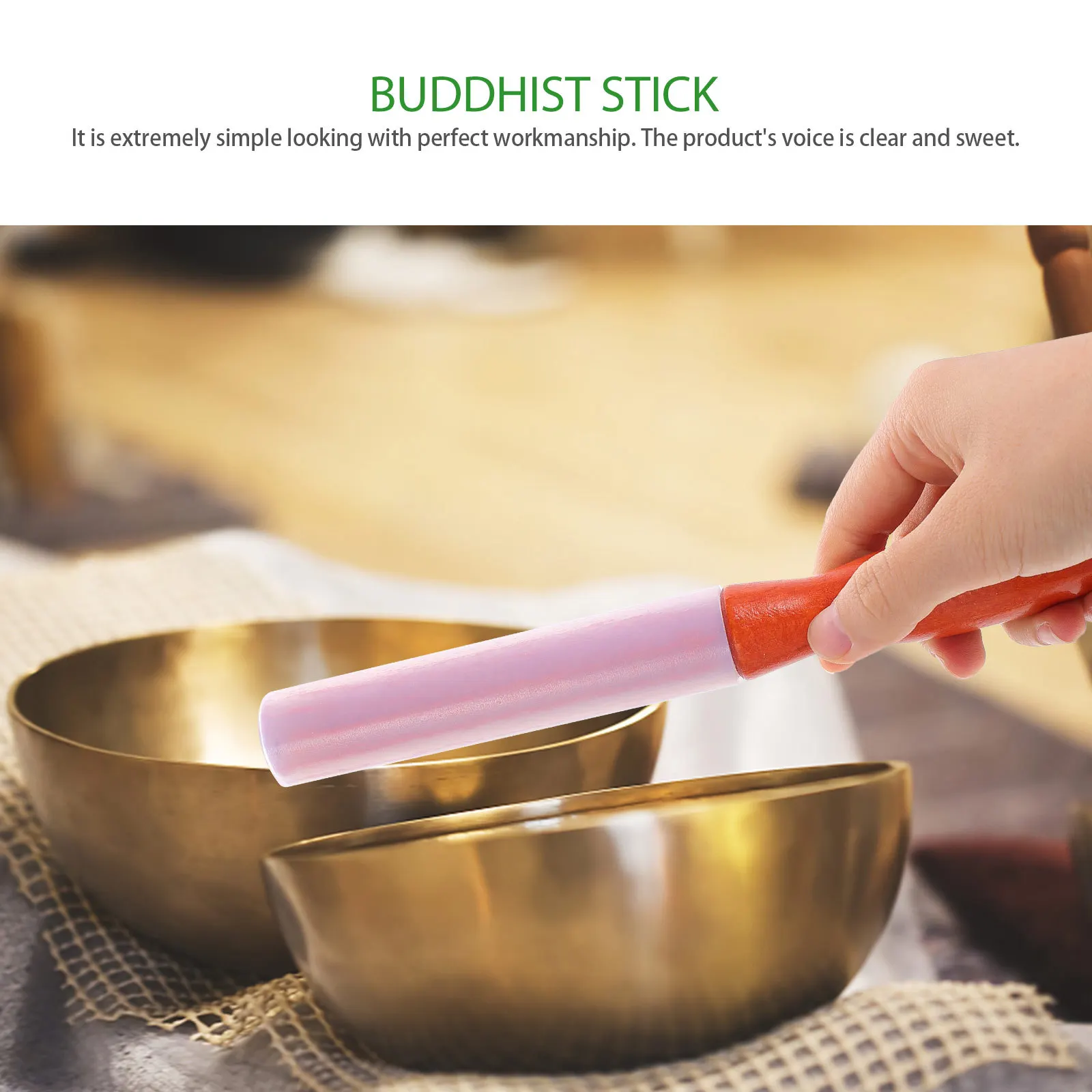 

1Set Singing Bowl Mallet Wooden Durable Stick Meditation Tool Yoga Sound Accessory Sound Therapy Mallet Striker for