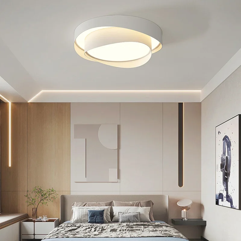 Imagem -02 - Modern Nordic Led Luz de Teto Branco Puro Minimalismo Brilho Teto do Quarto Montado Lâmpada Novo Estilo Creme Lâmpada Interior