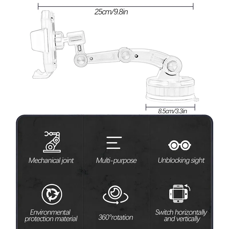 Support de téléphone portable universel pour pare-brise, support de tableau Prada, support de téléphone portable, support de voiture, support de coffre, support d'invite GPS, support de pare-brise, 514-plus, rotation à 360 °