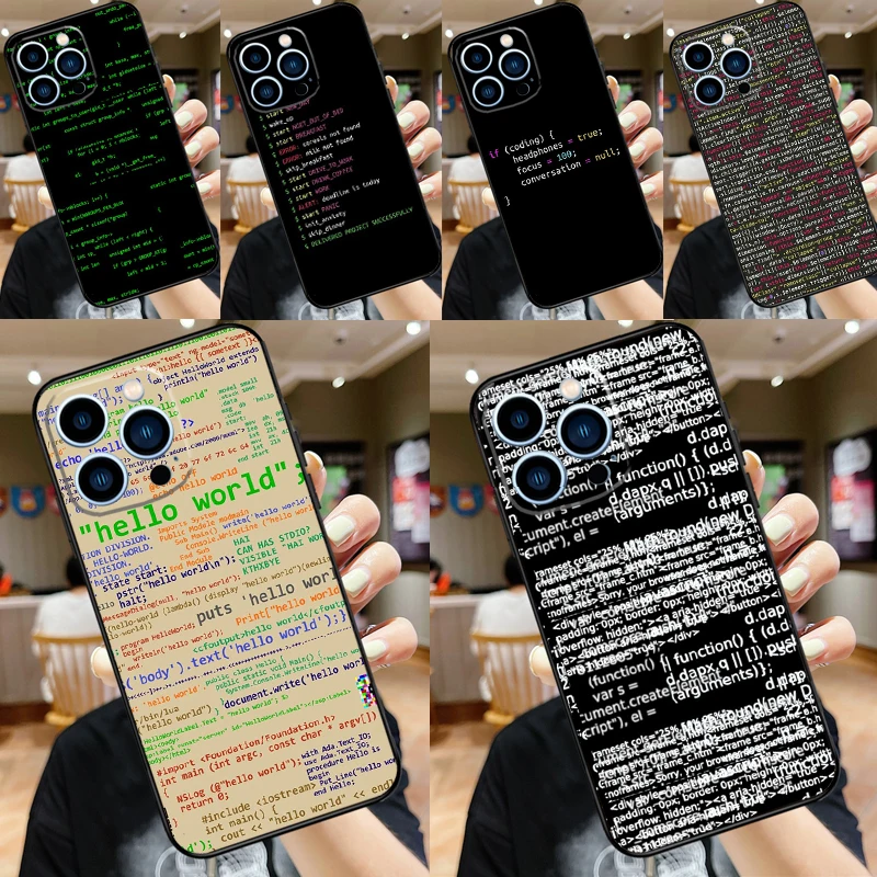 Programming Languages Soft Case For iPhone 16 15 Pro Max 14 Plus 13 12 Mini 11 XS Max X XR 7 8 Back Cover