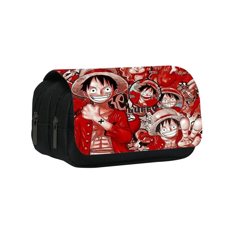 School Pencil Cases Action Figure Student School Bag Zoro Large Capacity Bags Stationery Box One Piece Luffy Back Anime Toy Toys