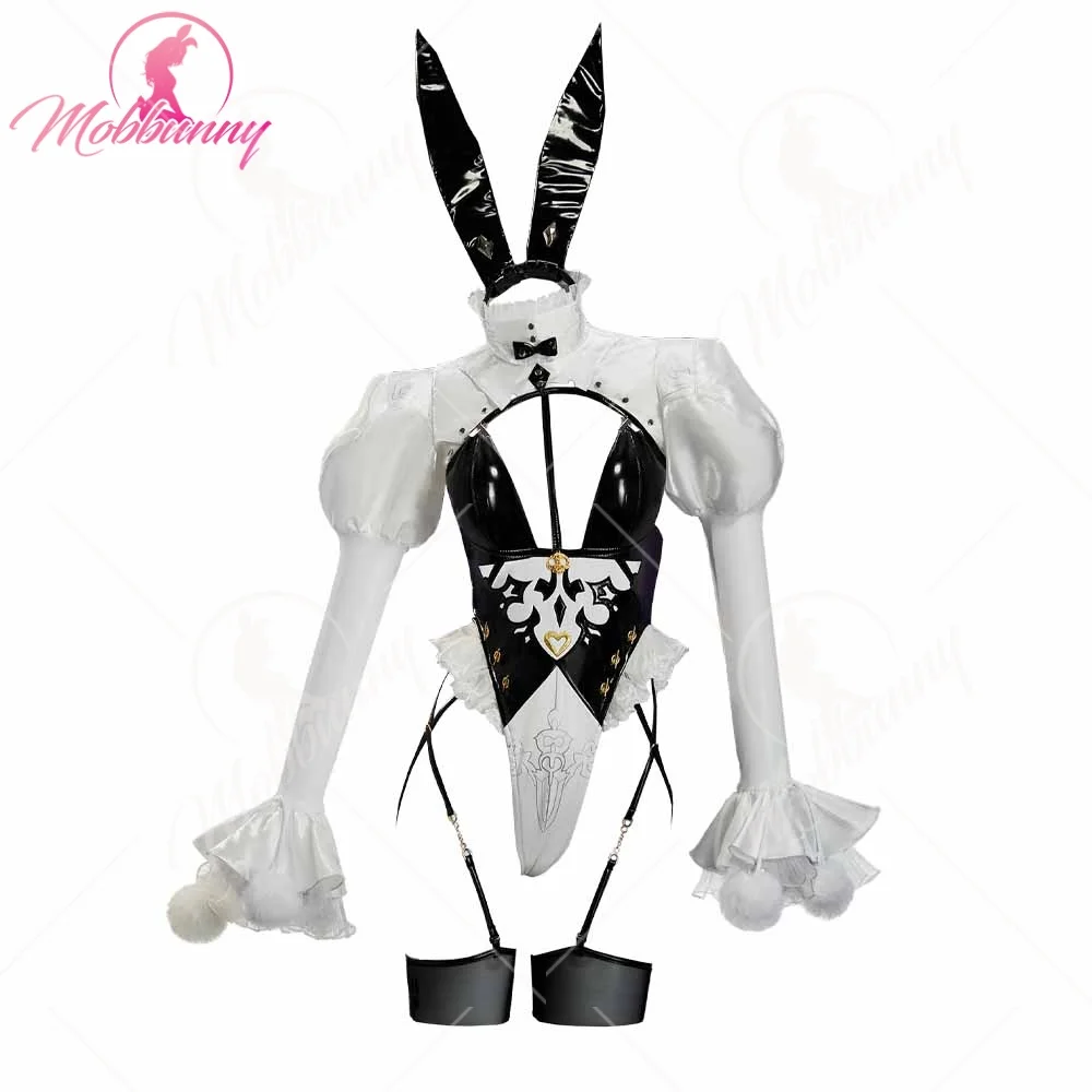 

MOBBUNNY X DISHWASHER1910 Women 2B Derivative Sexy Lingerie Bunny Girl Bodysuit with Short Top and Tail Hallowen Cosplay Costume