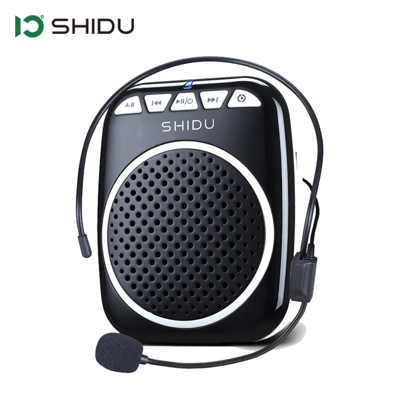 SHIDU Portable Voice Amplifier Megaphone Mini Audio Speaker With Microphone Rechargeable Ultralight Loudspeaker For Teachers 308