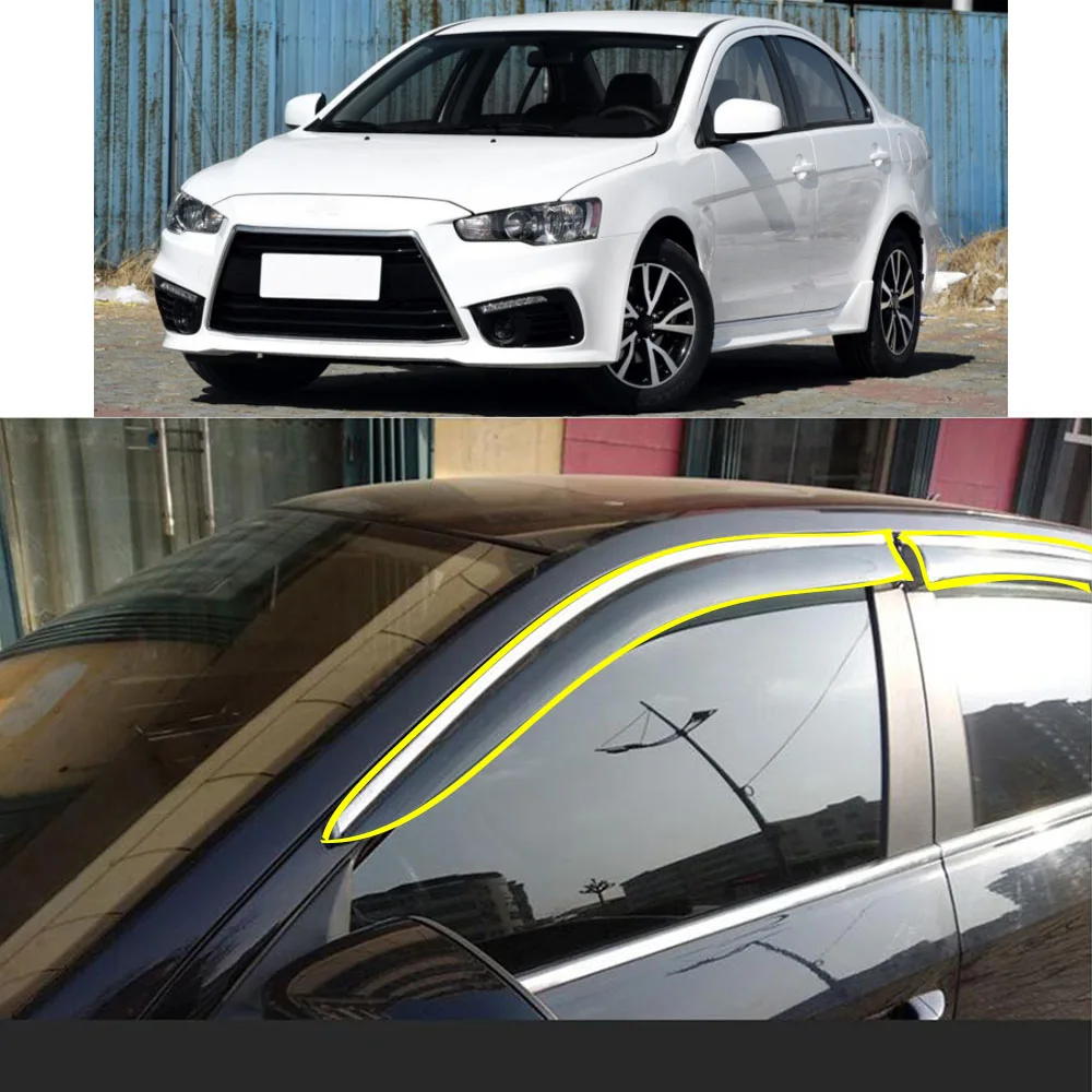 

Car Sticker Plastic Window Glass Wind Visor Rain/Sun Guard Vent For Mitsubishi Lancer EX 2010 2011 2012 2013 2014 2015-2016