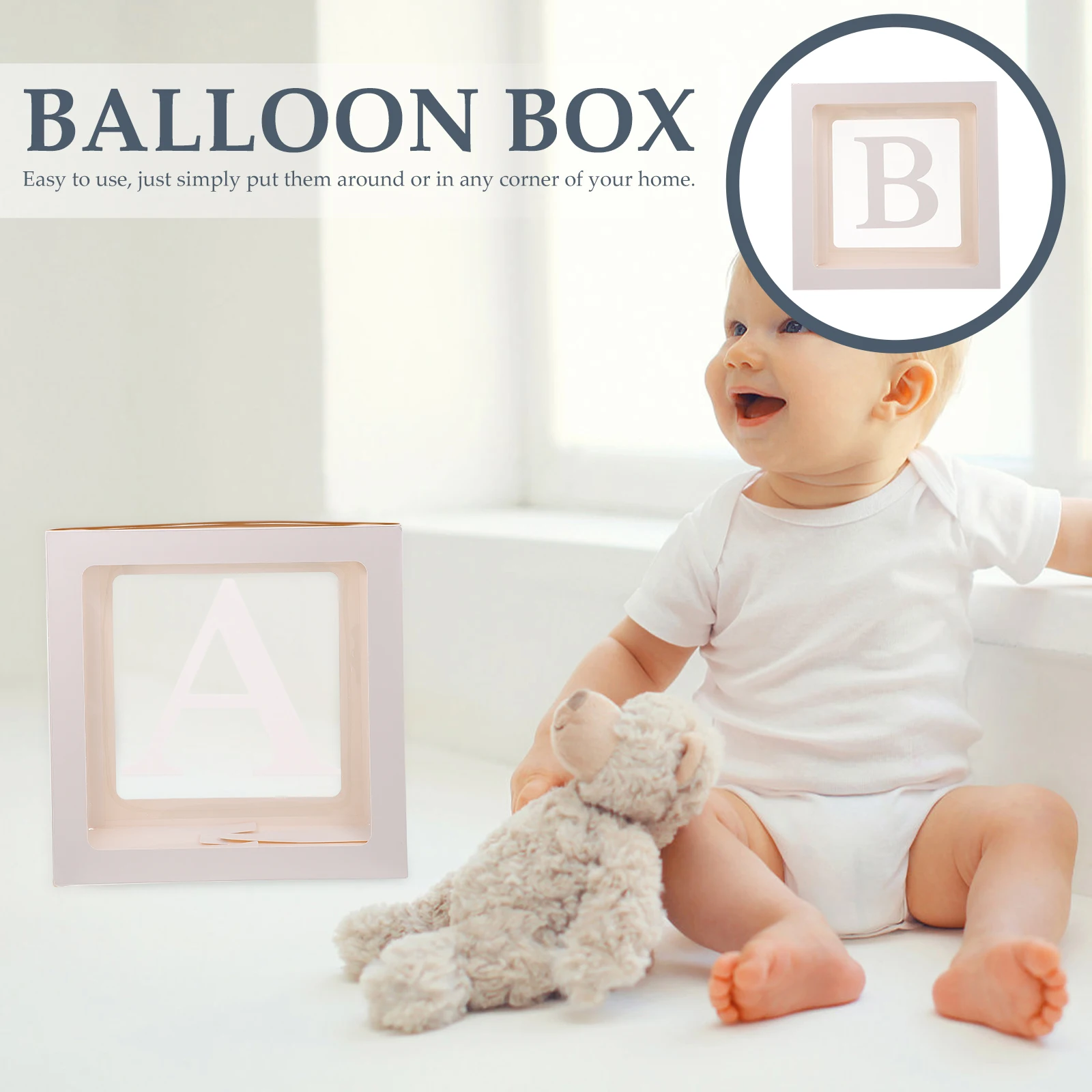 

1 set Multicolor Letter Balloon Boxes Party Decorative Supplies Child Balloon Cases DIY Decoration Storage Box Set Photo Props