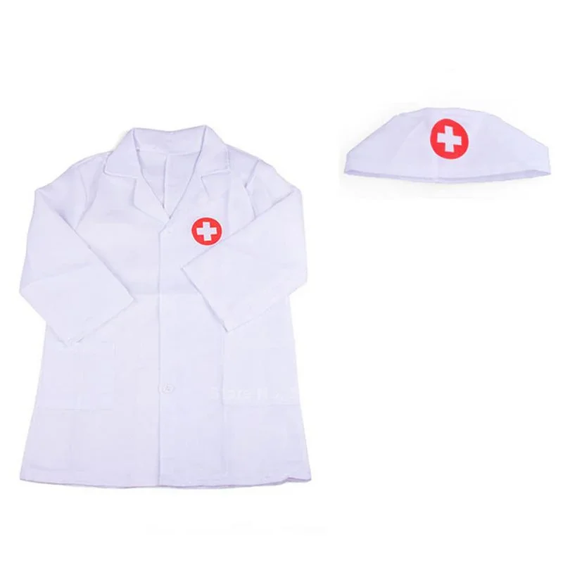 Kinderen Scrubs Uniform Jongens Meisjes Chirurg Halloween Cosplay Kostuum Chirurgische Veterinaire Lab Jassen Jurk Hoed Roze Gereedschap Accessoires