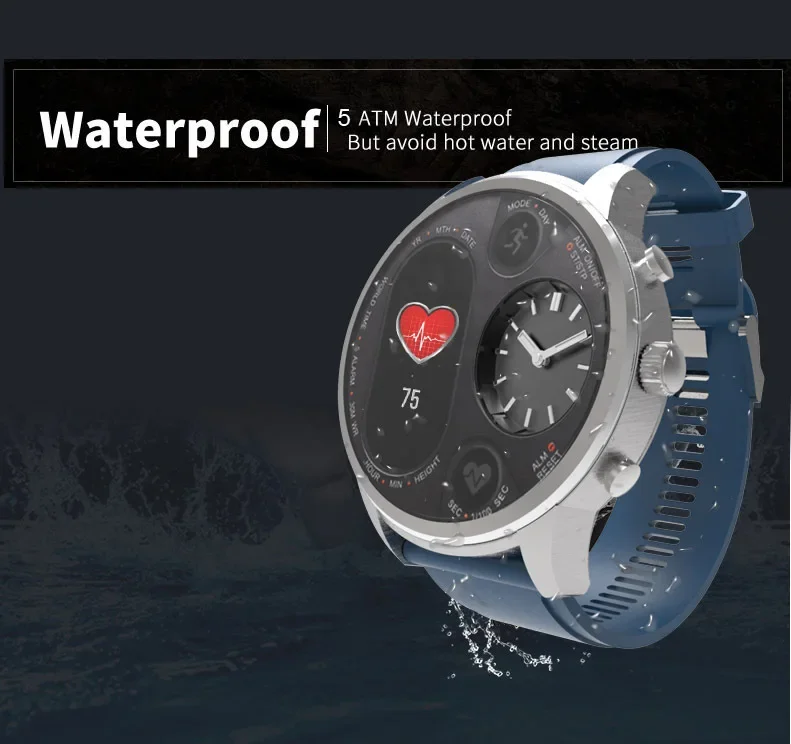 IP68 Pulsera impermeable Smartwatch Fitness Actividad Deporte Reloj inteligente híbrido inoxidable