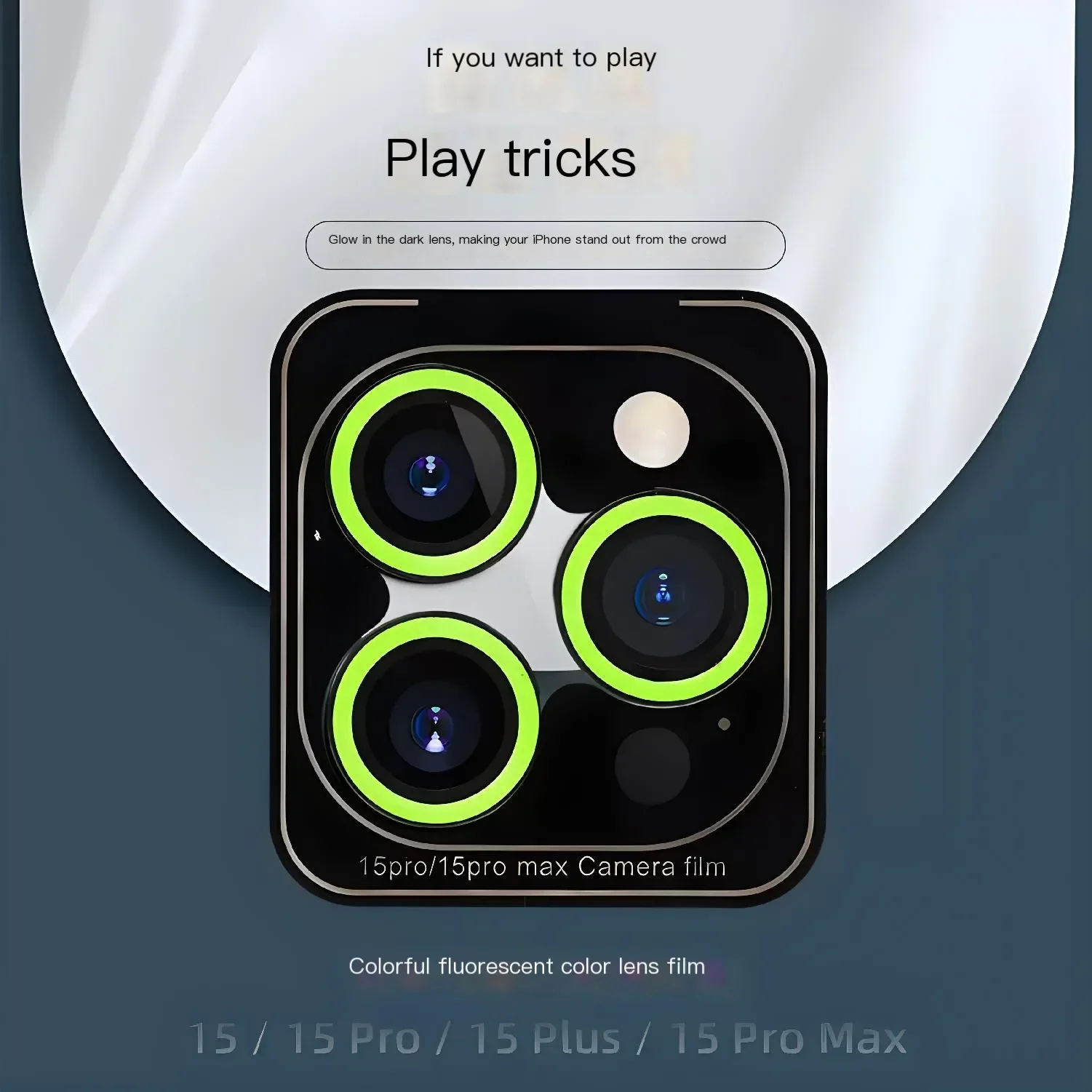 2-3 قطعة لون فريد المبهر Noctilucent حامي الكاميرا الحال بالنسبة آيفون 14 12 15 11 13 برو ماكس عدسة غطاء الكاميرا الزجاجية