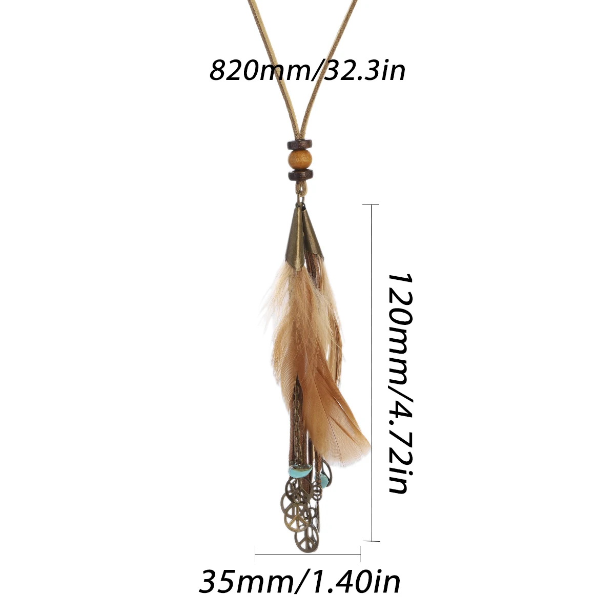 Vintage Fashion Long Feather Earrings Necklace Jewelry Sets for Women Boho Ethnic Dangle Charm Pendant Wedding Jewelry