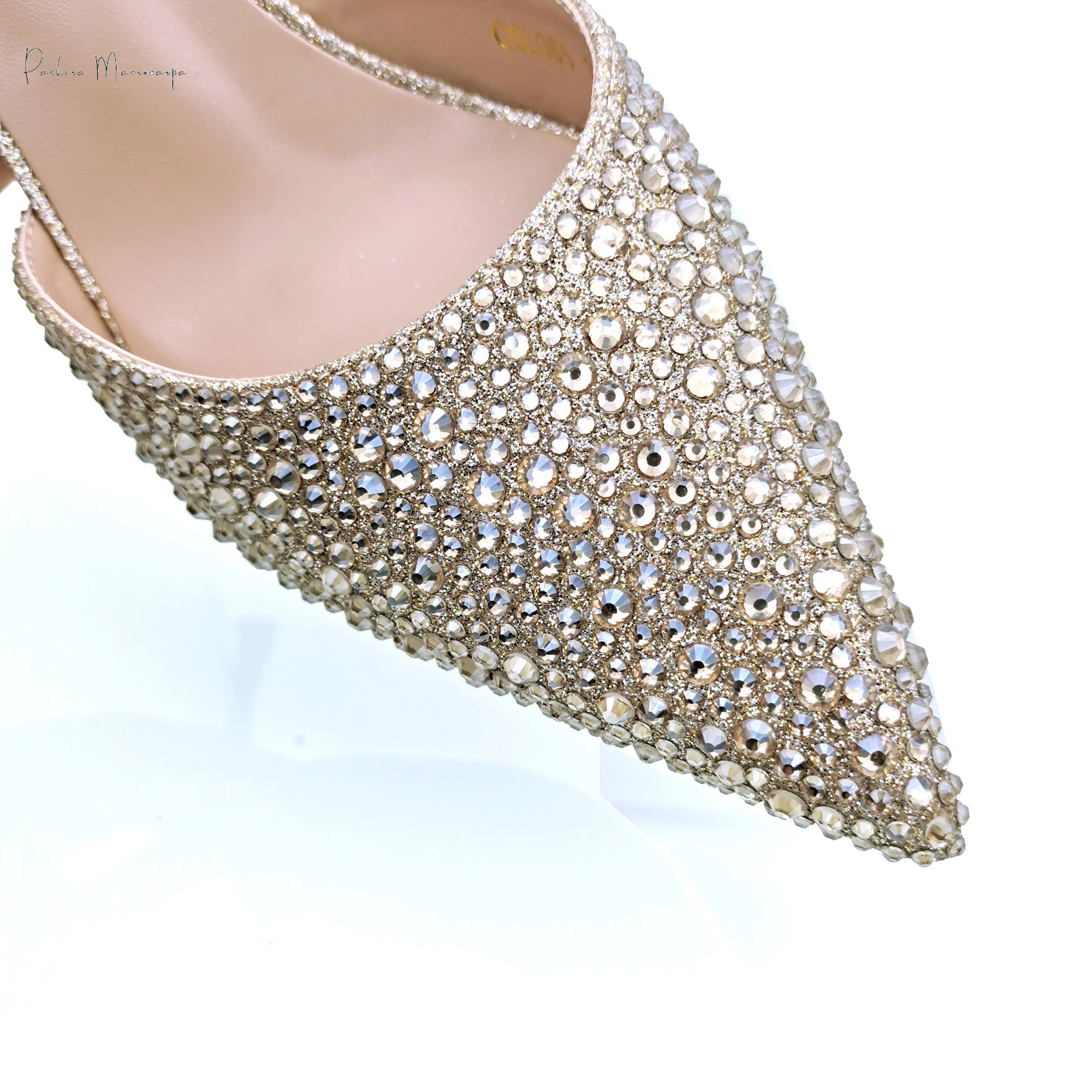 PM Nigeria Latest Wrap-Around Strap Design Shoes Are Paired With Heart-Shaped Crystal Mini Bag