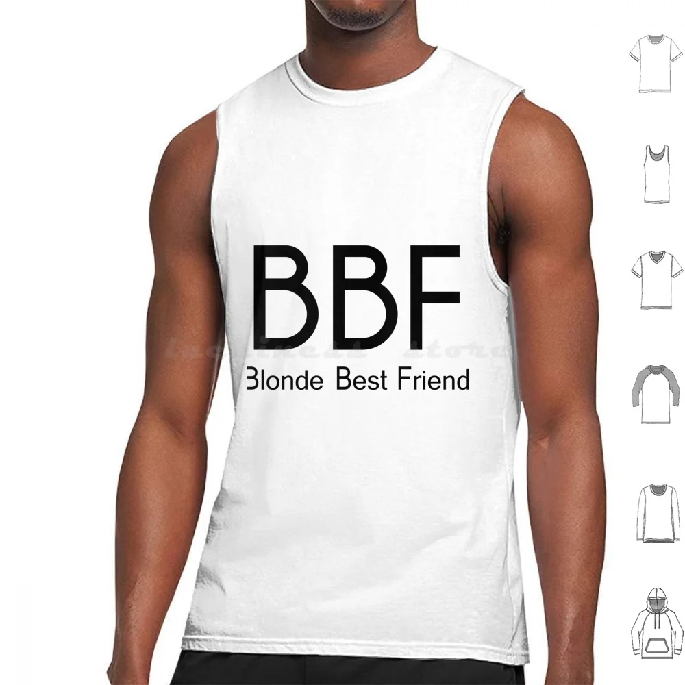 Blonde Best Friend Tank Tops Print Cotton Relaxed Fit Casual Athleisure