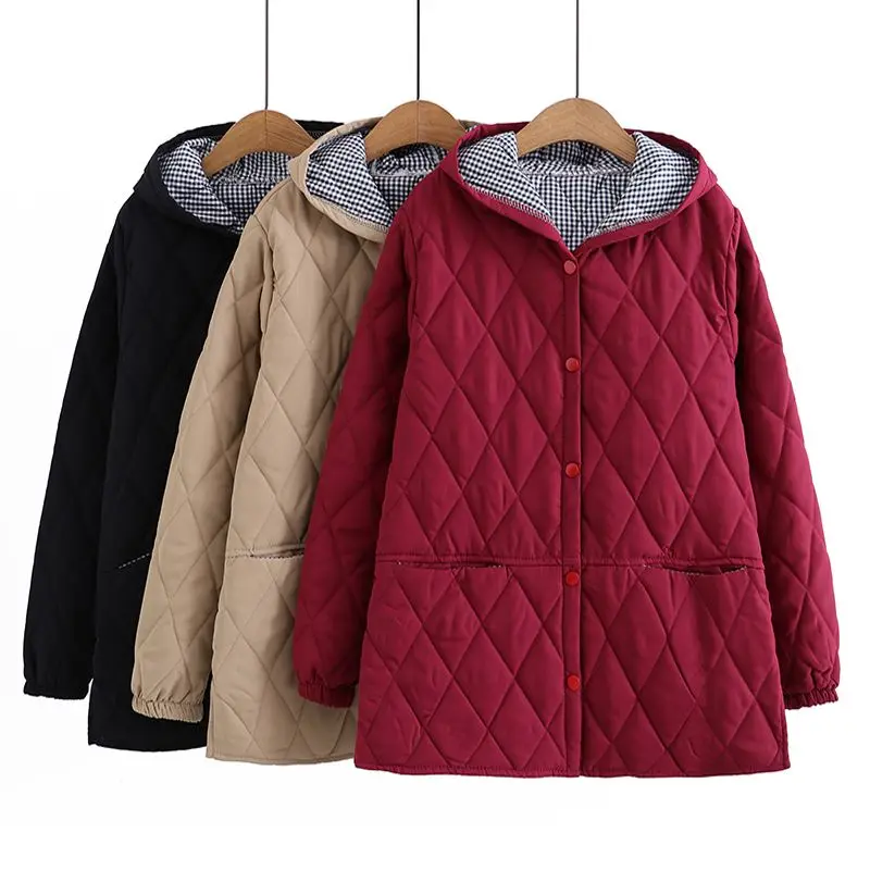 

Winter New Women Cotton Jacket Loose Casual Hooded Coat Female Thicken Cotton-padded Parkas Overcoat