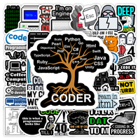 Fun Programming Stickers Java JS Php Docker Html Cloud Geek Hacker Development Gift Decal for Laptop Phone Luggage Waterproof