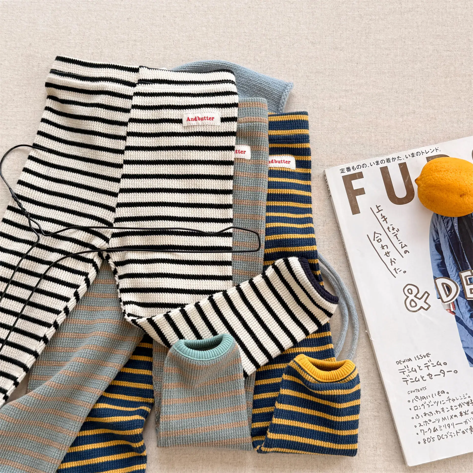 

Новинка осени 2024, леггинсы в полоску для девочек, хлопковые детские брюки, штаны для малышей, детская одежда, повседневные леггинсы для маленьких девочек