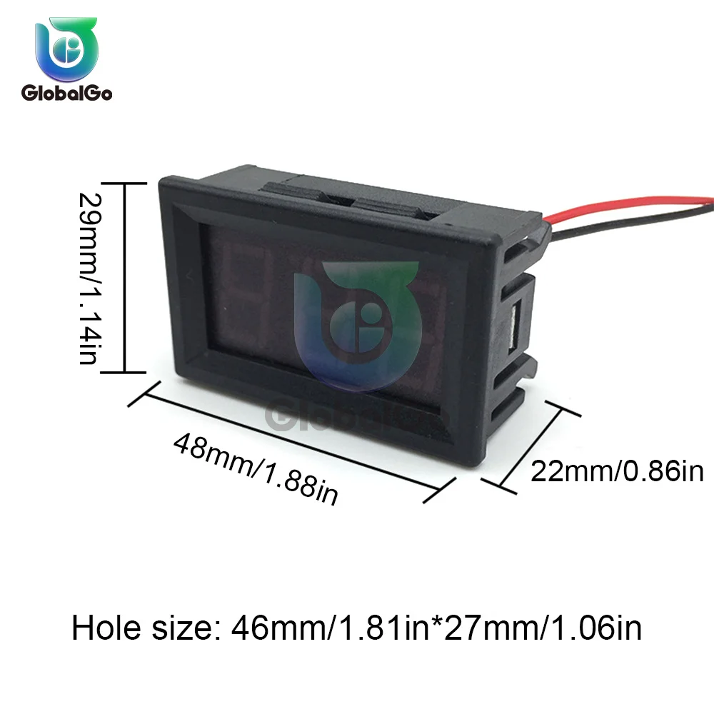 AC 30-500V 0.56inch AC Voltmeter 220V 3 Phase 380V Universal LED Digital Display Two Wire Digital Meter Red Green Blue