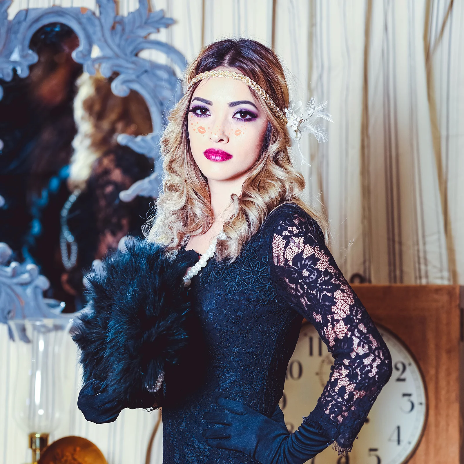 

6 Sheets Face Freckles Glitter Temporary Freckles Stickers Artistic Makeup Patches Glamorous Sparkle Stickers for Party Events