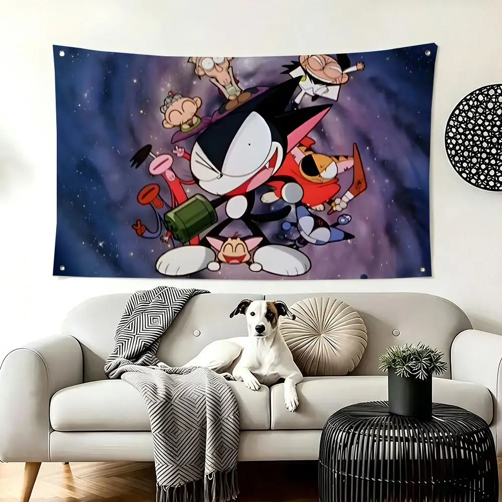 Japanese Anime Cyborg Kuro chan Flags  For Living Room Home Dorm Decor Wall Outdoor Camping Party Banner Gifts