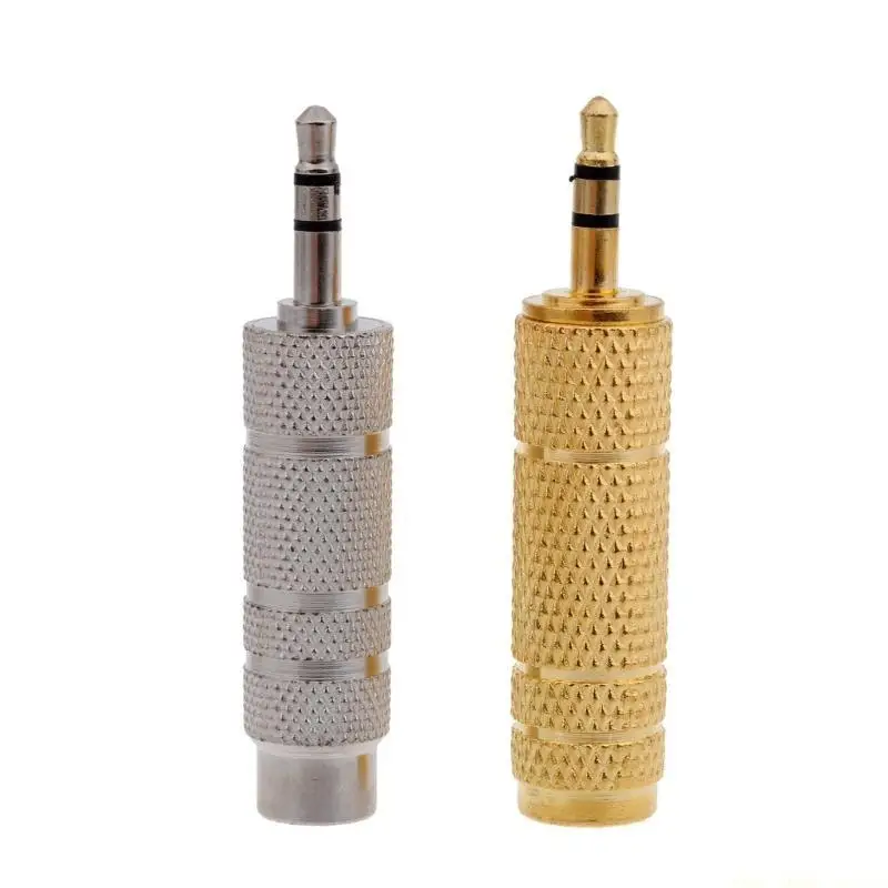 F62C Universal 6.35mm (1/4 inch) Male to 3.5mm (1/8 inch) Female Connector Works with Instruments, Home Theaters, Devices