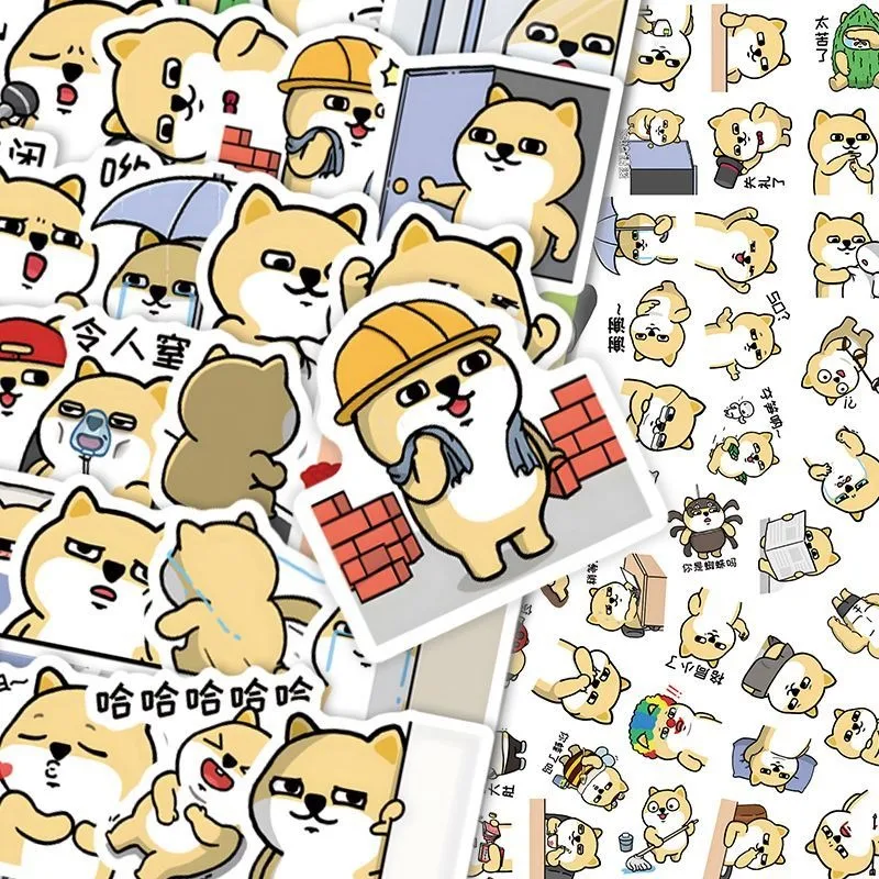 สติกเกอร์ตกแต่งลายกราฟฟิตี้สร้างสรรค์ลายการ์ตูนชิบะอินุ 100 ชิ้น