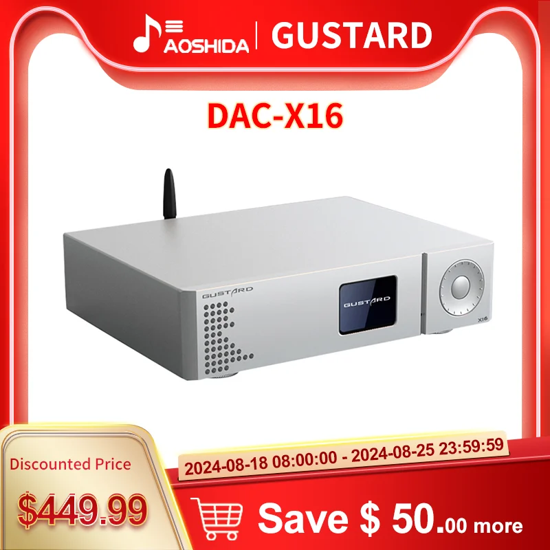 

New upgrade GUSTARD DAC-X16 MQA decoder balance full decoding dual ES9068 Bluetooth 5.0 DSD512 XU216 USB IIS DAC