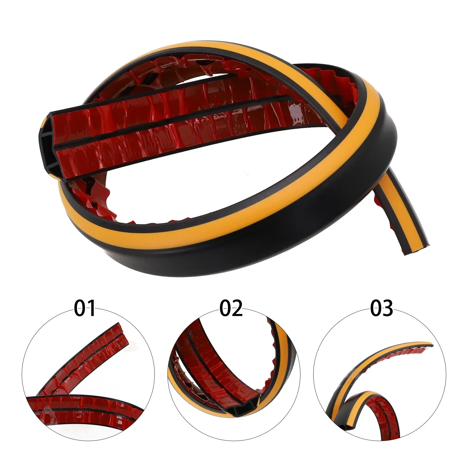New Practical Yellow And Black 1m Floor Cable Protection Cover Condoms Condoms Etc. 1 Meter Plastic Molding Yellow-black