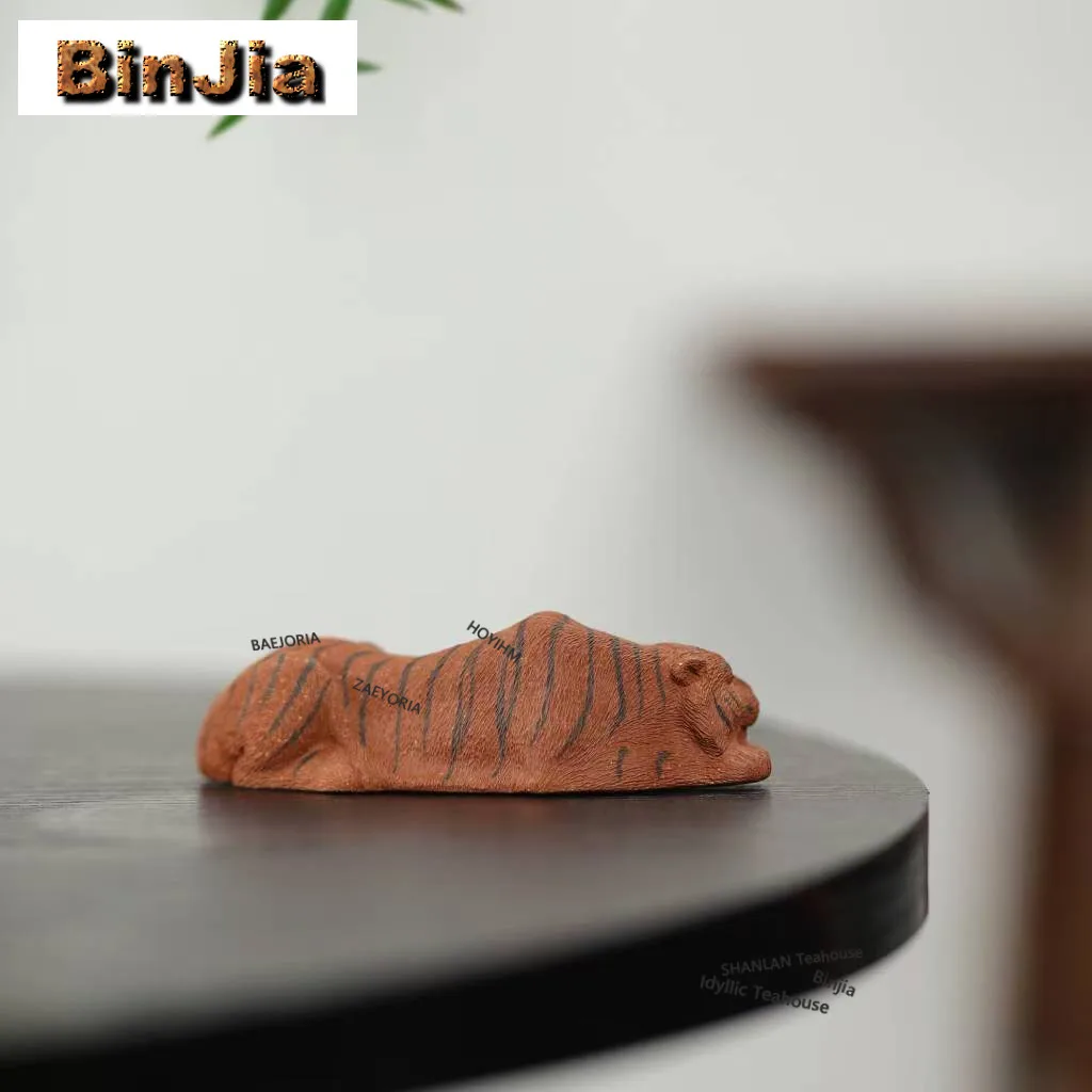 Yixing Zisha Zodiac Tiger Tea Pet Ancient Lucky Model Tea Figurine Play Toys Tea Statue Ornaments Accessories Craftsmanship Gift