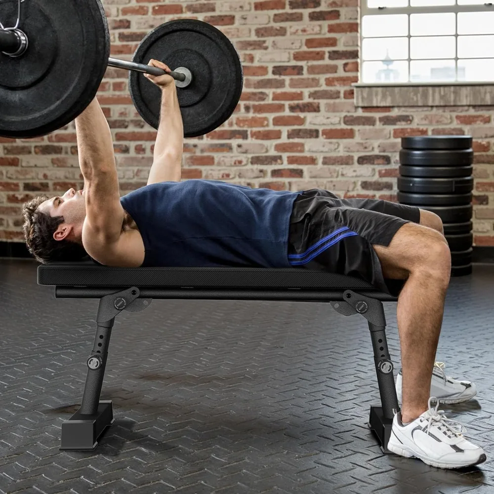 مقعد وزن متين قابل للطي - مكبس مقعد قابل للتعديل لصالة الألعاب الرياضية المنزلية عالي السعة لتدريب القوة