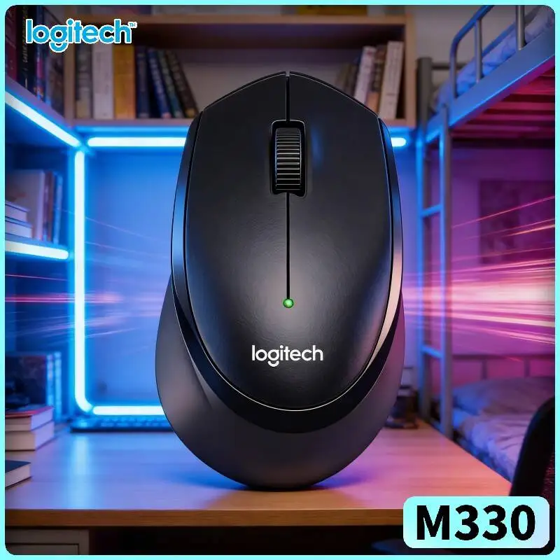 Ergonomic Logitech M330 Silent Wireless Mouse Plug And Play 2.4G For Notebook PC Student Home Office Computer Use