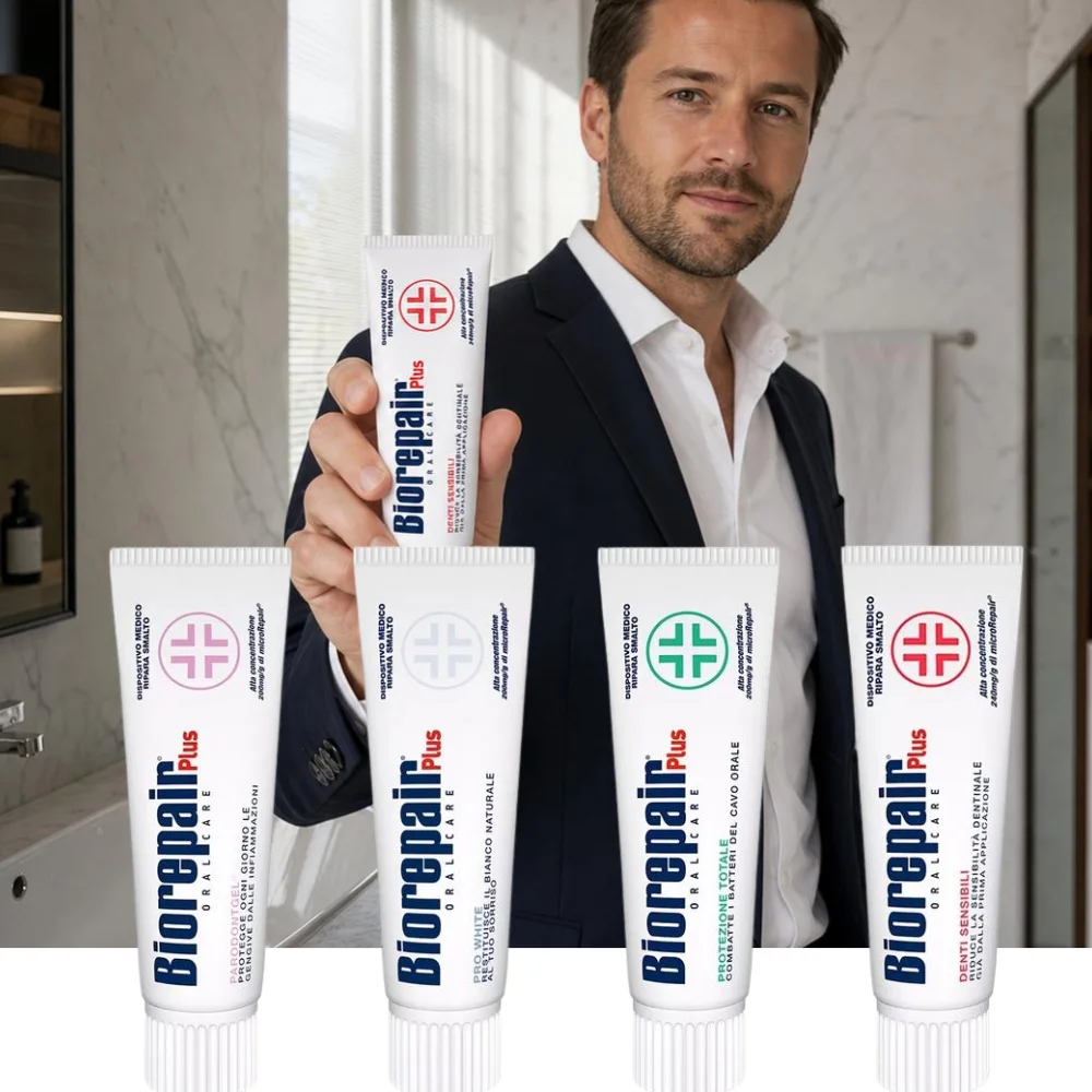 Italian Bio-Repair Toothpaste Anti-Allergy Bright White Multi-effect Removes Odor Natural Repair Remove Smoke Stains Toothpaste