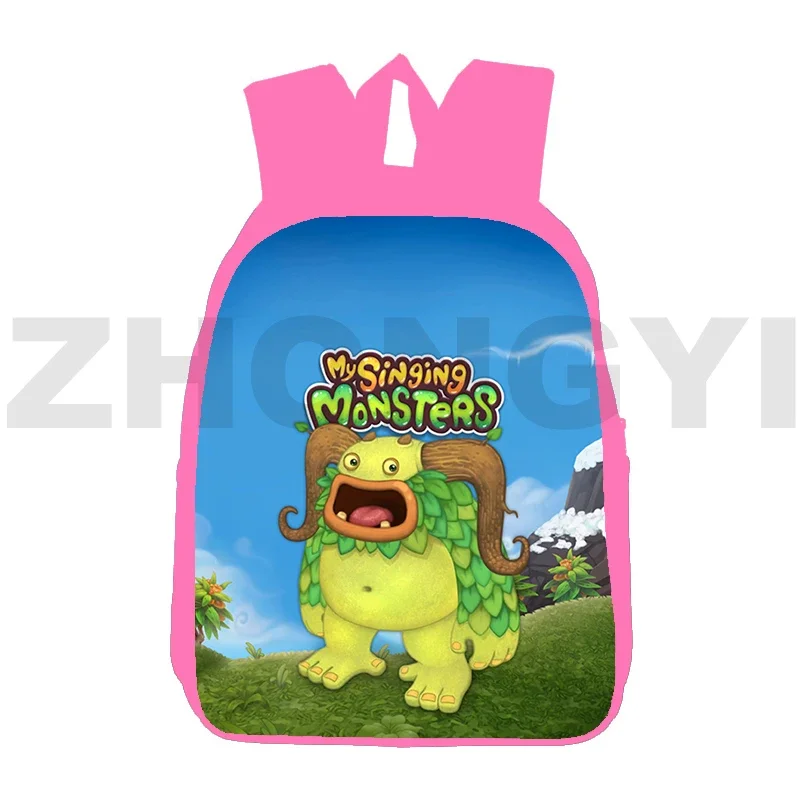 12/16 Inch Video Game My Singing Monsters Cute Backpack Children Cartoon Bookbag Canvas Anime School Bags for Girls Travel Bag