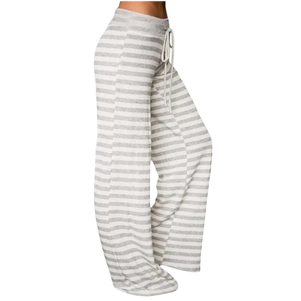 Print Sleep Bottom Women Cotton Long Pant Home Pajamas Soft Slip Summer Pants Drawstring Big Size Sexy Stripe Casual Big Size