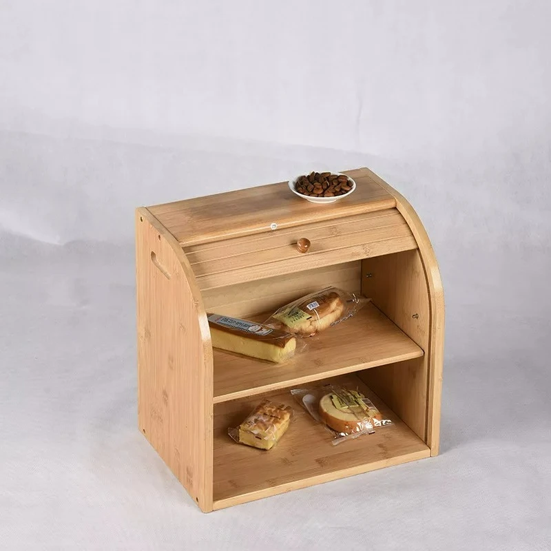 Double-layer large bread box can be assembled and disassembled  kitchen countertop snacks with handle double-layer bread box
