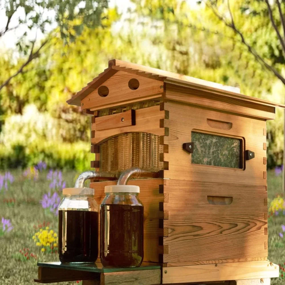

Beehive Starter Kit Includes 7 Hive Frames, 1 Super Box and 1 Brood Box for Backyard Beekeeping Bees (Beeswax Coated).