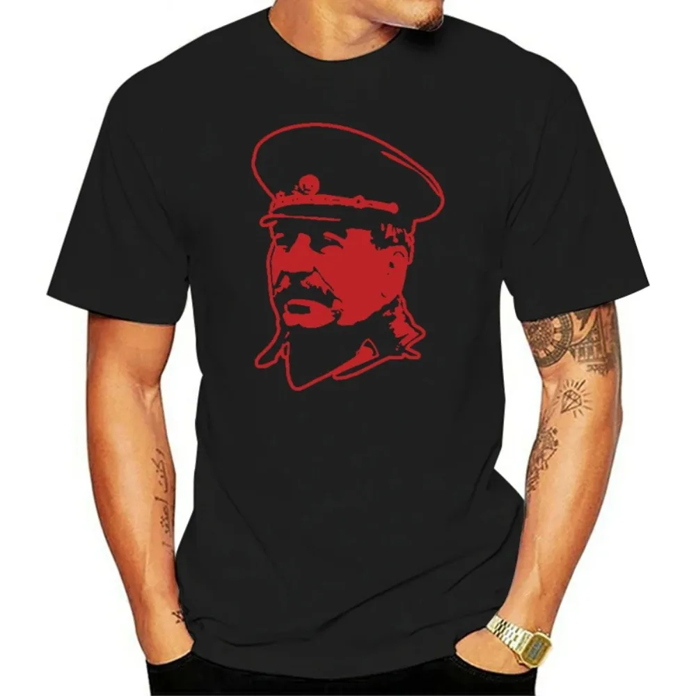 New USSR Stalin in Uniform Print T-shirt Summer Unique Men's Short Sleeve Crewneck Cotton T Shirt Casual Male Shirts Tees Tops