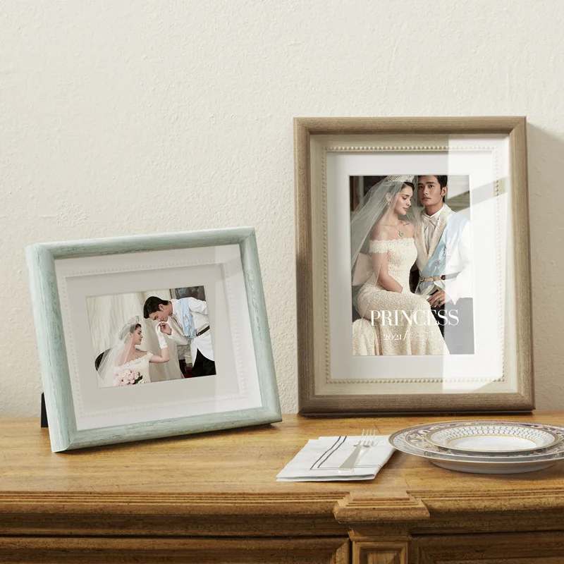 Wedding Photo Frame Display Modern Jointed Combo Glossy Wooden Picture Frame Set, Elegant Photo Frame Home Décor