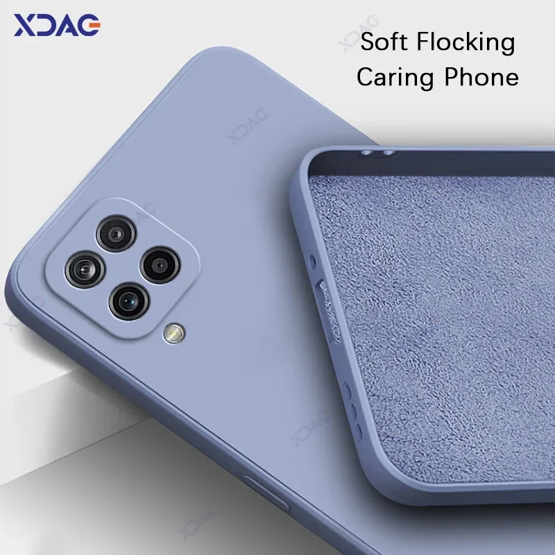 Funda de teléfono Original a la moda para Samsung Galaxy A12 A22 4G 5G SamsungA12 SamsungA22 funda trasera suave de silicona líquida cuadrada