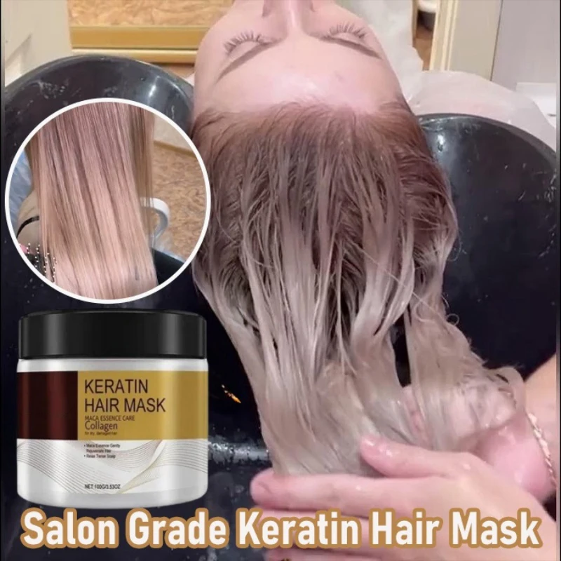 Masker rambut magis perbaikan alami membran rambut mencegah kekeringan Split berakhir perbaikan kerusakan keriting kusut perawatan rambut lembut halus