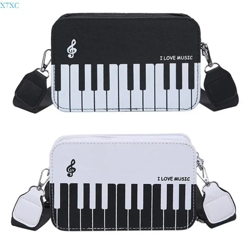 

X7XC Lightweight PU Leather Handbag Shoulder Bag Casual Crossbody Purse With Musical Theme For Creative Styling