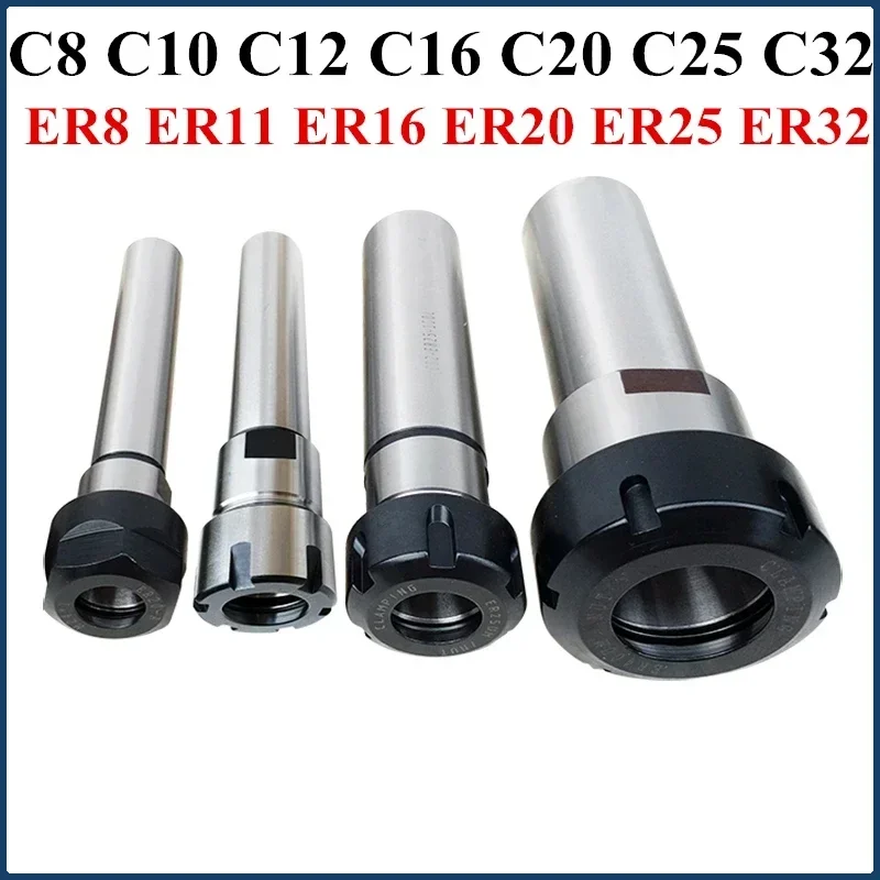 

C8 C10 C12 C16 C20 C25 C32 ER8 ER11 ER16 ER20 ER25 ER32 60L 100L 150L Collet Chuck Holder CNC Milling Lengthen Tool carrier