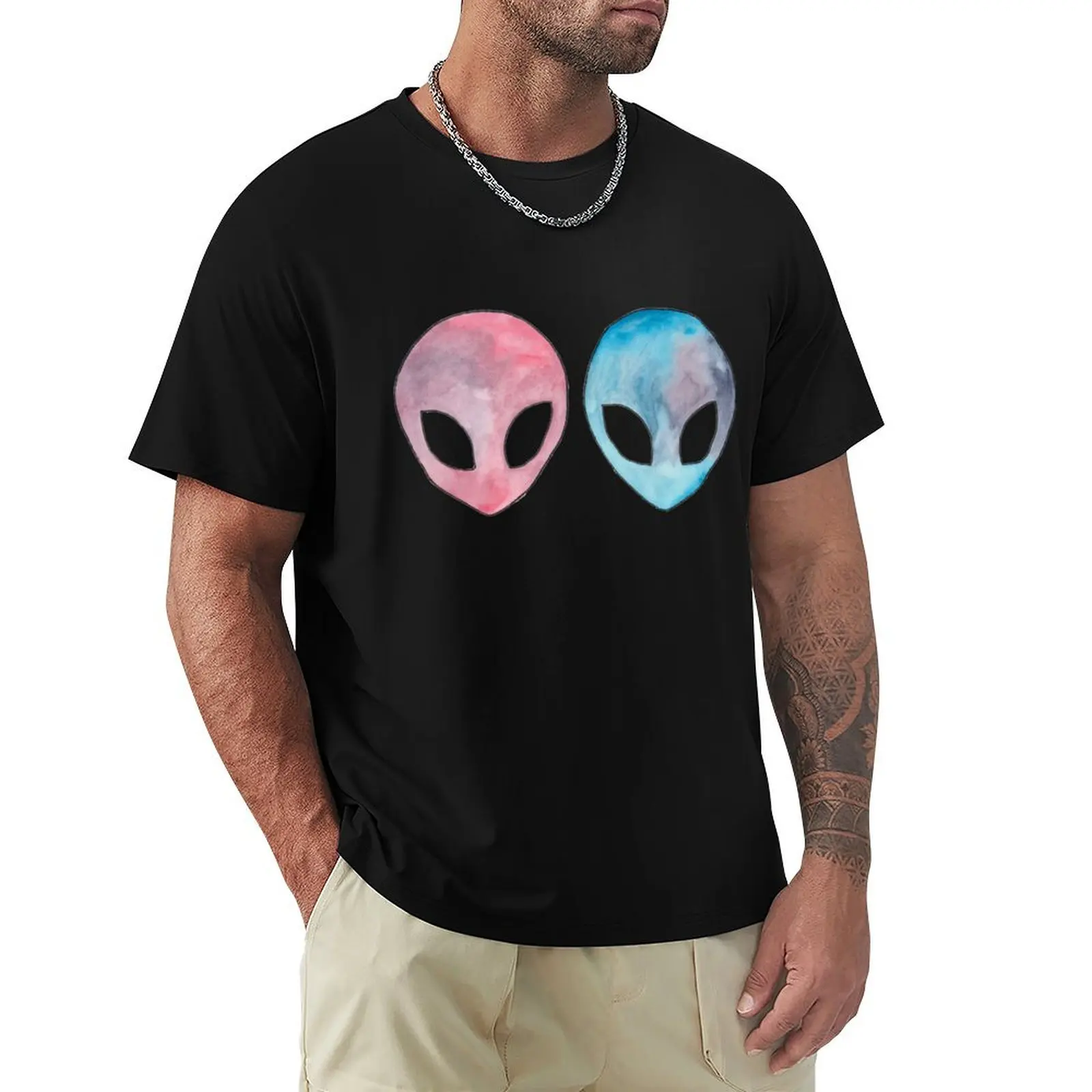 

Watercolour Aliens T-shirt oversized graphics mens t shirts casual stylish