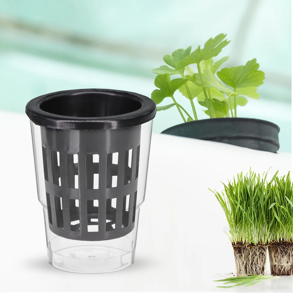 10PCS 11 Sizes Black Plastic Slotted Mesh Cup Hydroponics Pot Bucket Basket Net Heavy Duty Container Aquaponics Orchids Planting