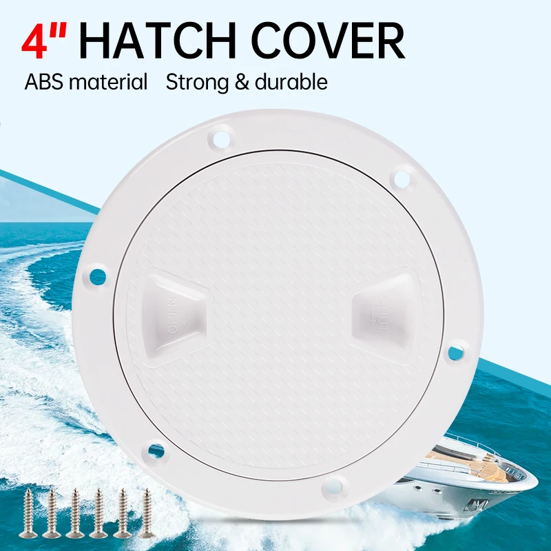 ABS Round Deck Inspection Access Hatch Cover Plastic White Black Boat Screw Out Deck Inspection Plate For Yacht Marine 4inch