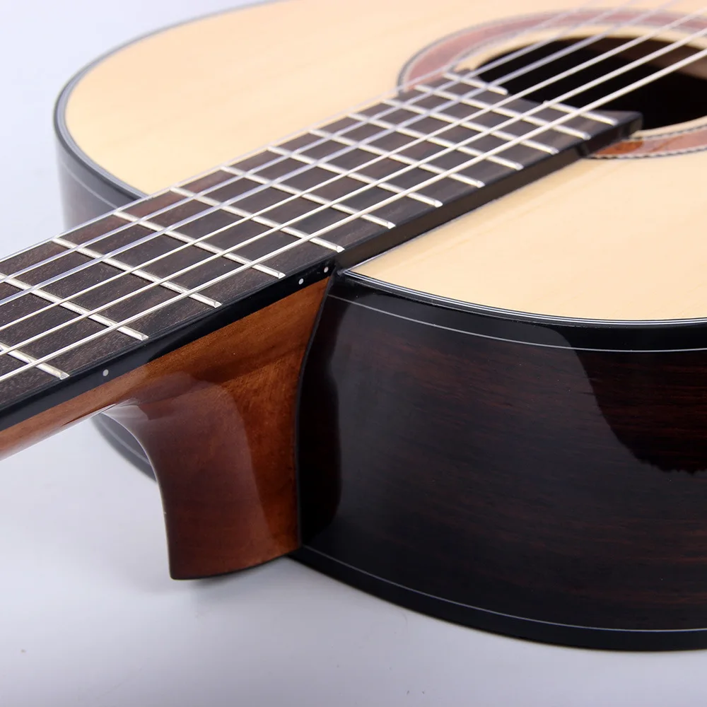 HUASHENG 39 Inch 21 Fret High Gloss Classical Guitar Professional OEM Spruce Rosewood Guitar Classic For Sale