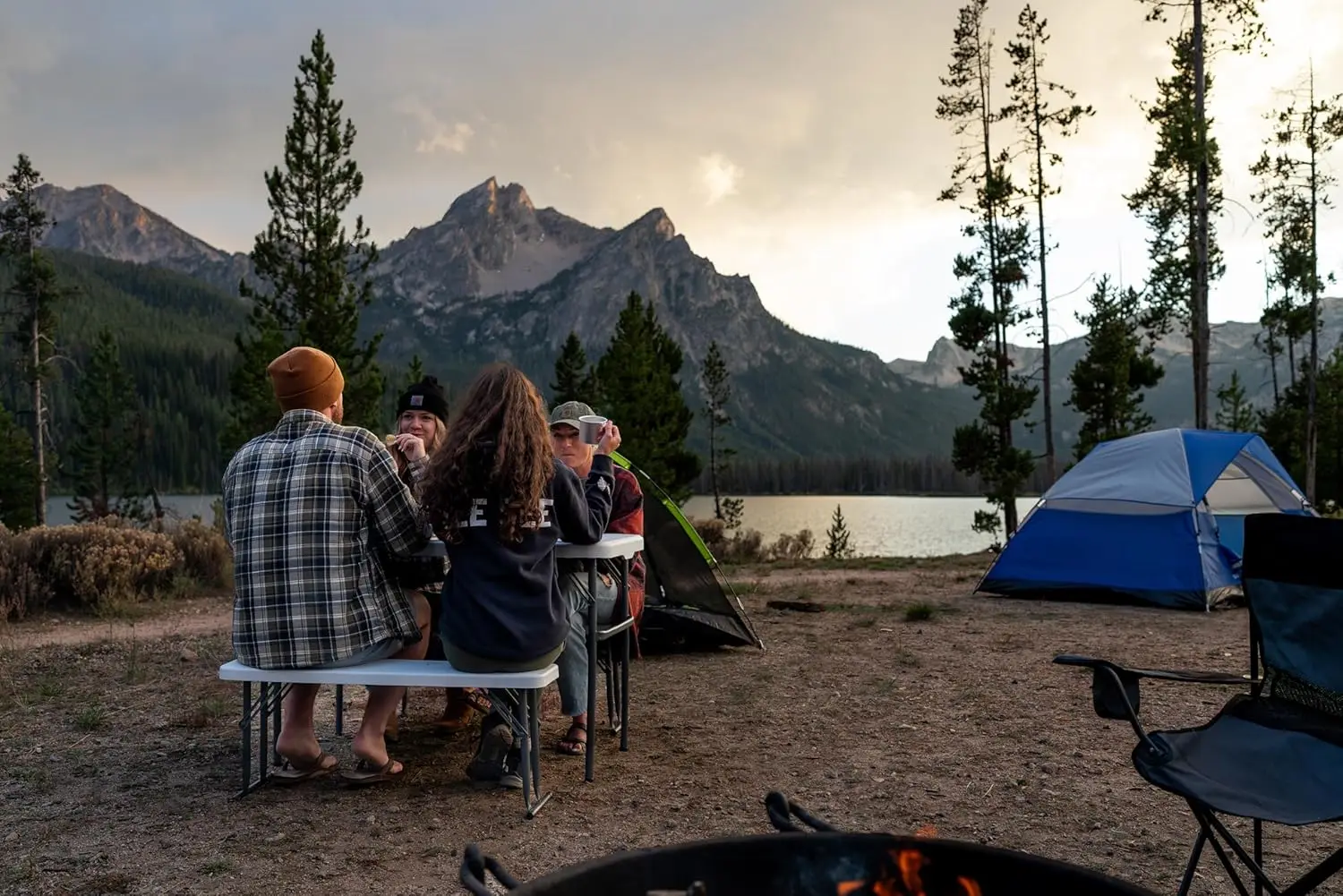 Heavy-Duty Camp Table with Benches