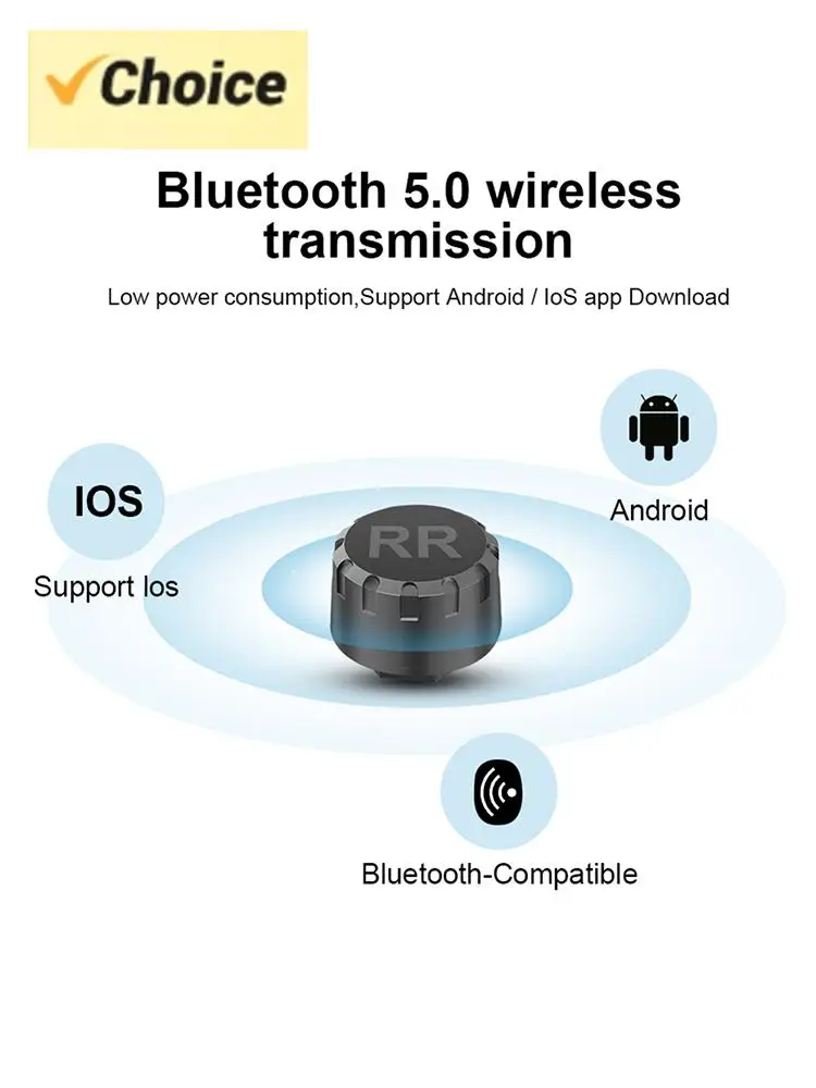 

Tyre Pressure Alarm Sensor Bluetooth-compatible Auto Motorcycle Tire Pressure Detection Mobile Phone Display