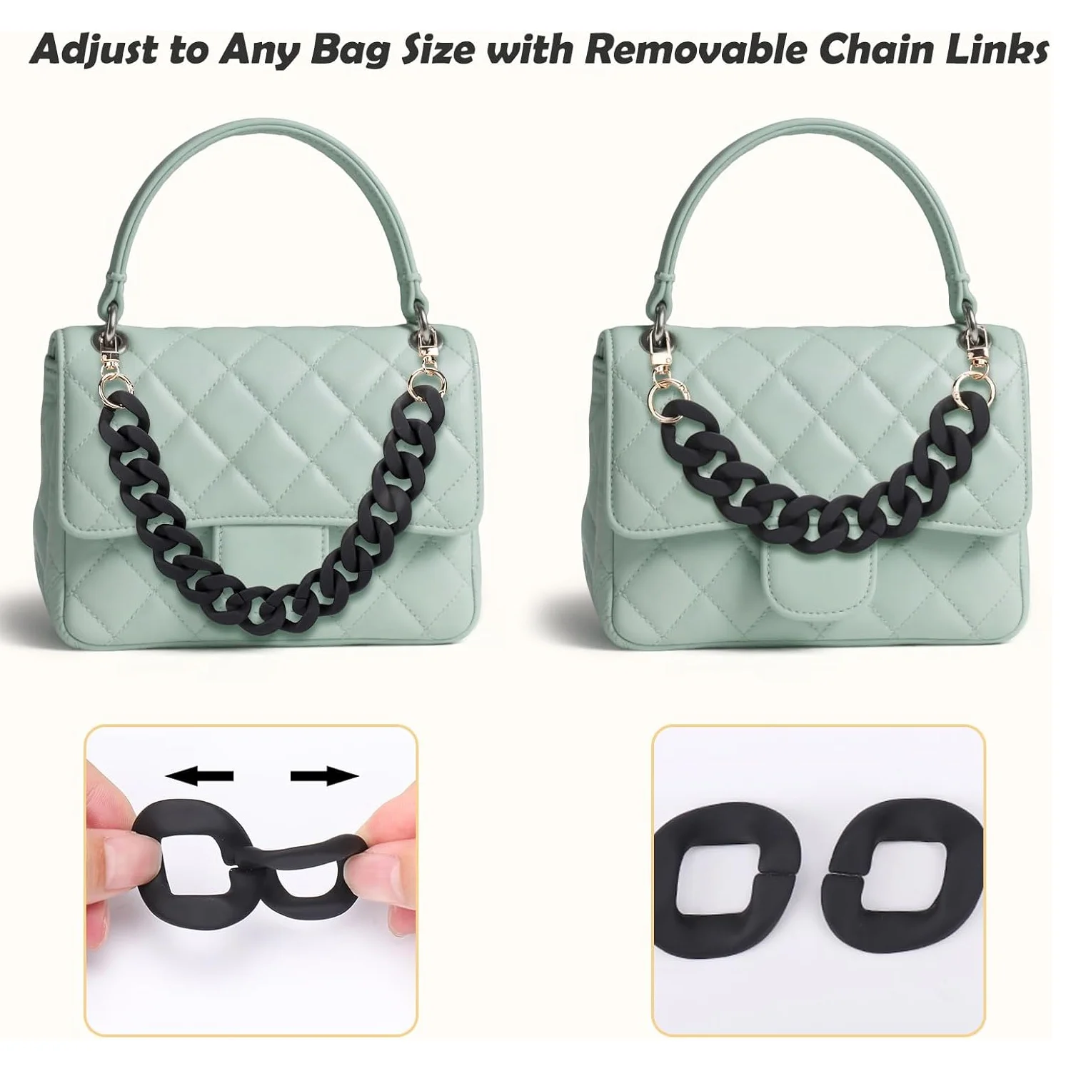 الاكريليك كبير سلسلة مسطحة حزام محفظة حزام الاكريليك حقيبة يد سلسلة استبدال حقيبة كتف سلسلة بلاستيكية محفظة سحر