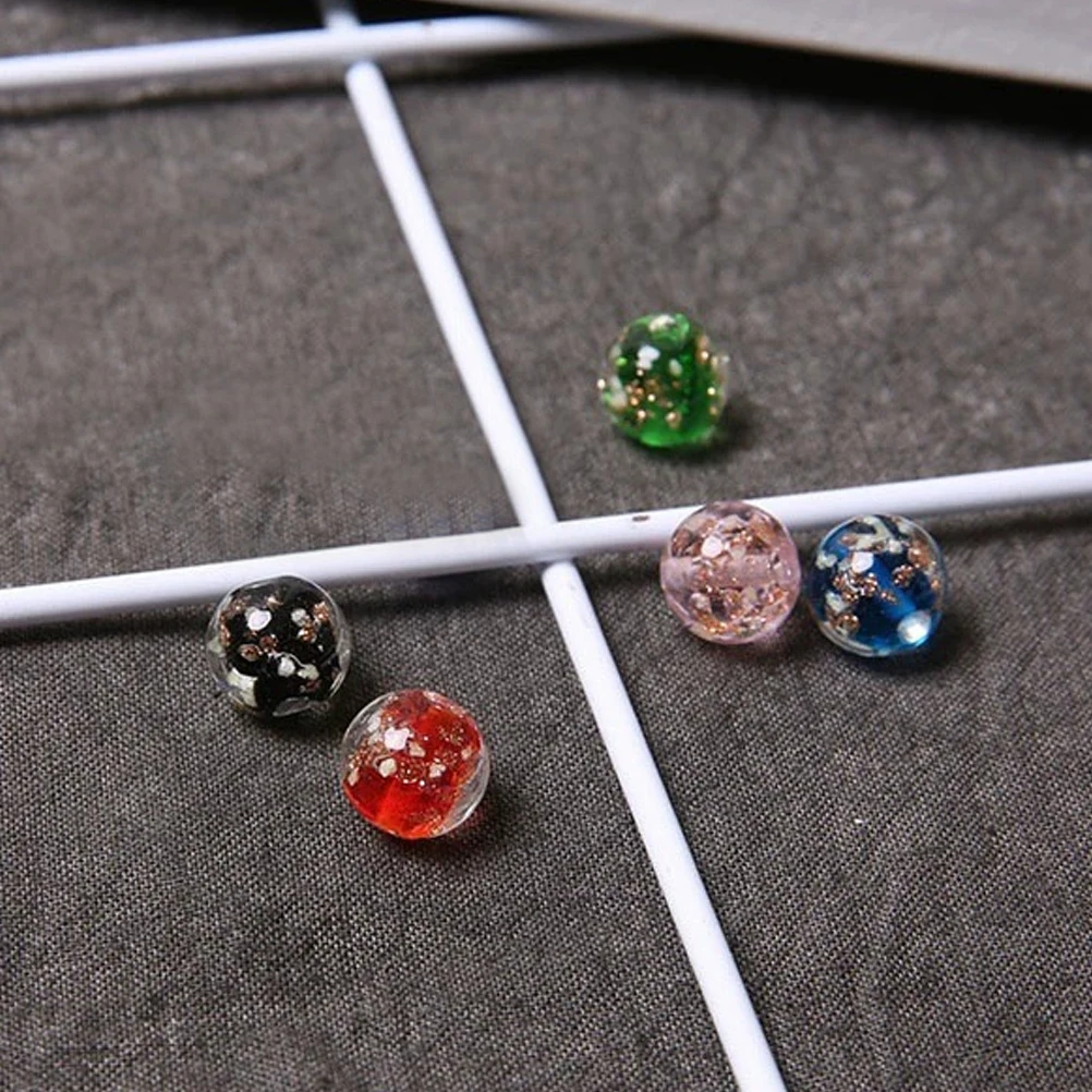 

50 Pcs Luminous Glass Bead Beading Accessories Diy Supplies Crafts Colorful Beads for Jewelry Bulk