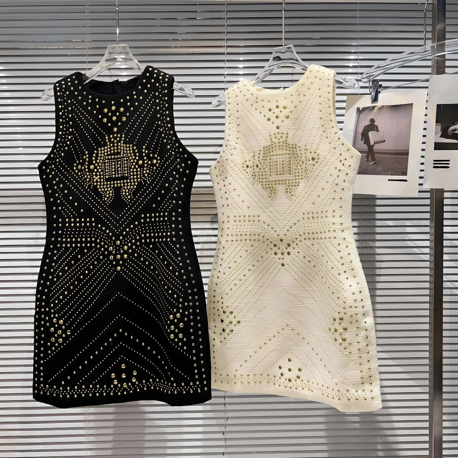 فستان ميدي صوفي بتصميم عمل ثقيل مع مسامير معدنية، طراز جديد لفصل الخريف، بتصميم عطري خفيف، مع حزام عند الخصر، فستان ميدي أنيق...