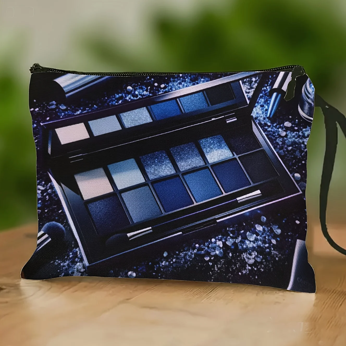 

Blue Eyeshadow Pattern Printed for Makeup Bag with a Convenient Toiletry Bag for Makeup Storage And Travel Use