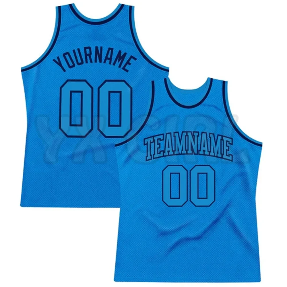 Custom Blue Black-White Authentic Throwback Basketball Jersey Tank Tops for Men Jersey Personlized Sew Team Unisex Top